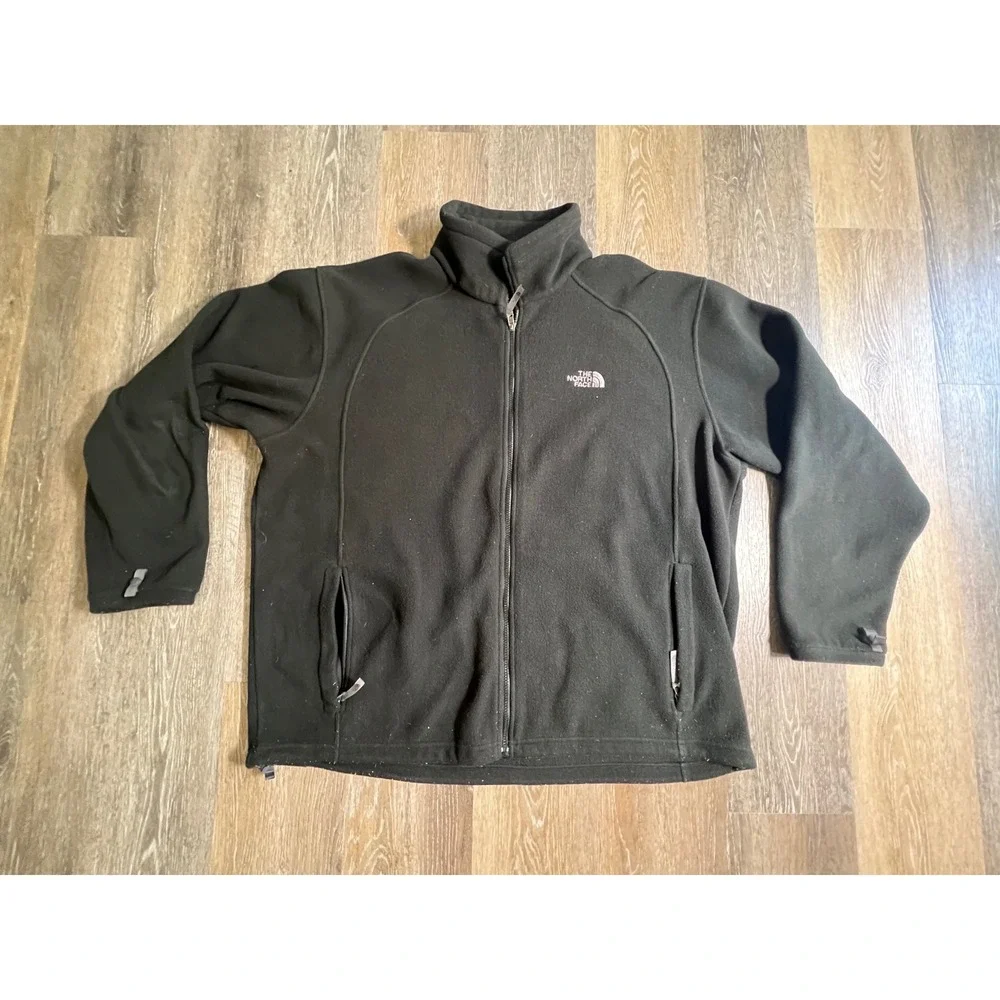 The North‎ Face Fleece Jacket Mens XXL Black Full Zip Midweight Gorpcore Outdoor